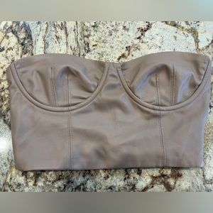 Zara faux leather corset top NWOT Small